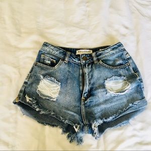 Distressed Bullhead Denim shorts with Destruction!